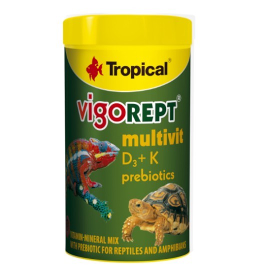 Tropical Vigorept Multivit 70g - mieszanka witaminowo-mineralna z prebiotykiem dla gadów i płazów